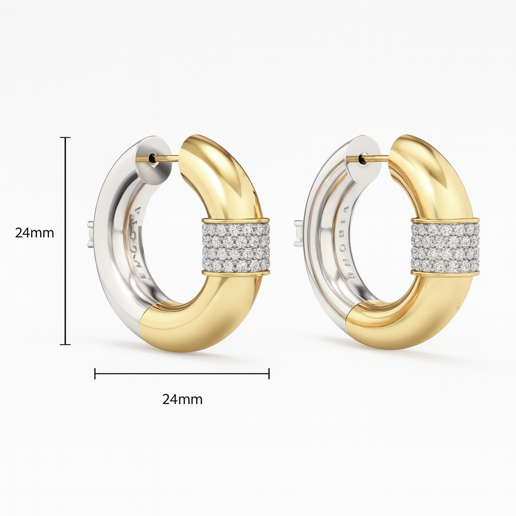 Auréla™ DuoTone Zircon Huggie Hoops