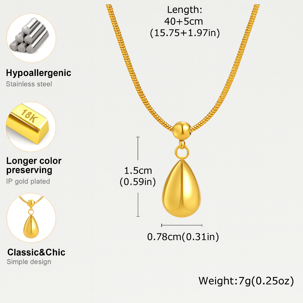 Serapha™ Golden Tear Drop Necklace